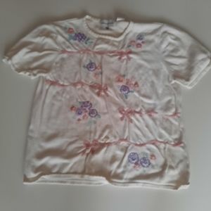 Alfred Dunner Sweater Short Sleeve Embellished